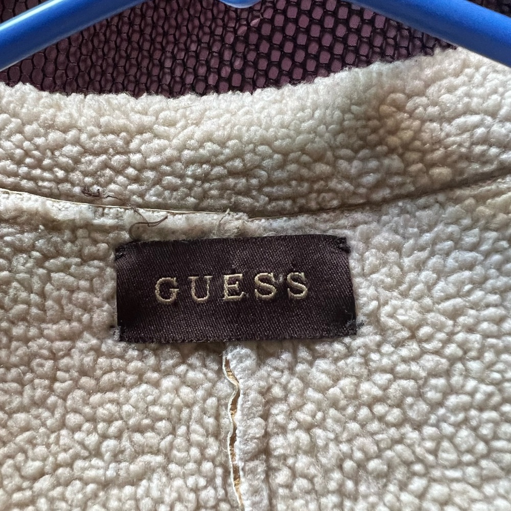 Guess leather and Sherpa jacket size med